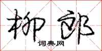 庞中华柳郎行书怎么写