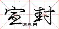庞中华宣封行书怎么写