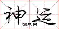 庞中华神运行书怎么写