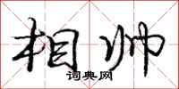 庞中华相帅行书怎么写