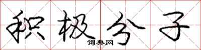 庞中华积极分子行书怎么写