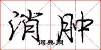 庞中华消肿行书怎么写