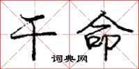 庞中华干命行书怎么写