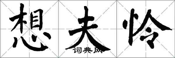 翁闿运想夫怜楷书怎么写