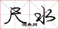 庞中华尺水行书怎么写