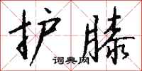 钱沛云护膝行书怎么写