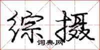 庞中华综摄行书怎么写