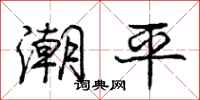 庞中华潮平行书怎么写