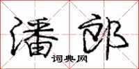 庞中华潘郎行书怎么写