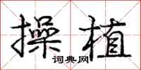 庞中华操植行书怎么写