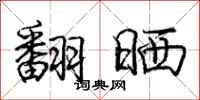 庞中华翻晒行书怎么写