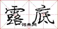 庞中华露底行书怎么写