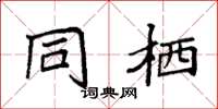 袁强同栖楷书怎么写
