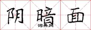 袁强阴暗面楷书怎么写