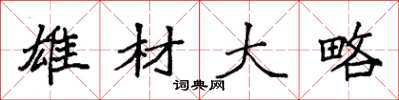 袁强雄材大略楷书怎么写
