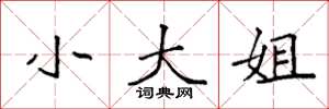 袁强小大姐楷书怎么写