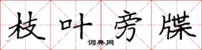 袁强枝叶旁牒楷书怎么写