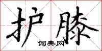 丁谦护膝楷书怎么写
