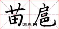 丁谦苗扈楷书怎么写