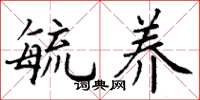 丁谦毓养楷书怎么写