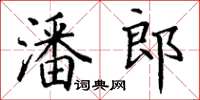 丁谦潘郎楷书怎么写