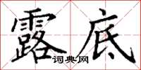 丁谦露底楷书怎么写