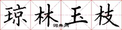丁谦琼林玉枝楷书怎么写