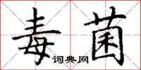丁谦毒菌楷书怎么写