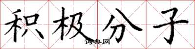 丁谦积极分子楷书怎么写