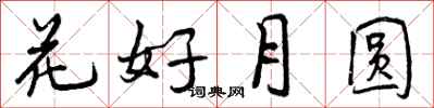 曾庆福花好月圆行书怎么写