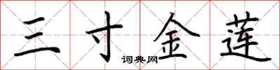荆霄鹏三寸金莲楷书怎么写