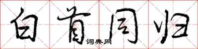 曾庆福白首同归行书怎么写