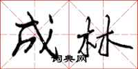 曾庆福成林行书怎么写