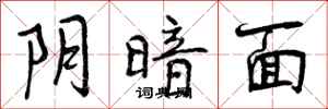 曾庆福阴暗面行书怎么写