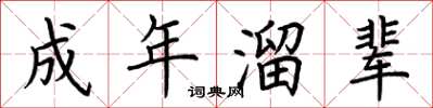 荆霄鹏成年溜辈楷书怎么写