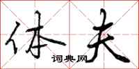 曾庆福体夫行书怎么写