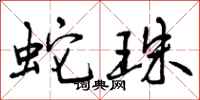 曾庆福蛇珠行书怎么写