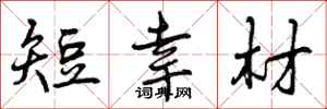 曾庆福短幸材行书怎么写