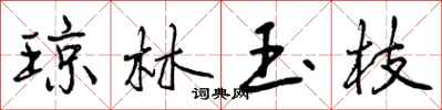 曾庆福琼林玉枝行书怎么写