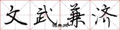 曾庆福文武兼济行书怎么写