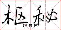 曾庆福枢秘行书怎么写