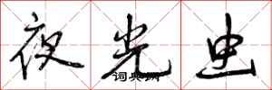 曾庆福夜光虫行书怎么写