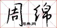 钱沛云周绵行书怎么写