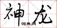 曾庆福神龙行书怎么写