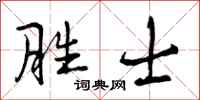 曾庆福胜士行书怎么写