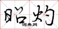 曾庆福昭灼行书怎么写