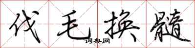 荆霄鹏伐毛换髓行书怎么写