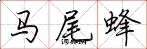 荆霄鹏马尾蜂行书怎么写