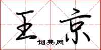 荆霄鹏王京行书怎么写