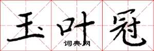 周炳元玉叶冠楷书怎么写